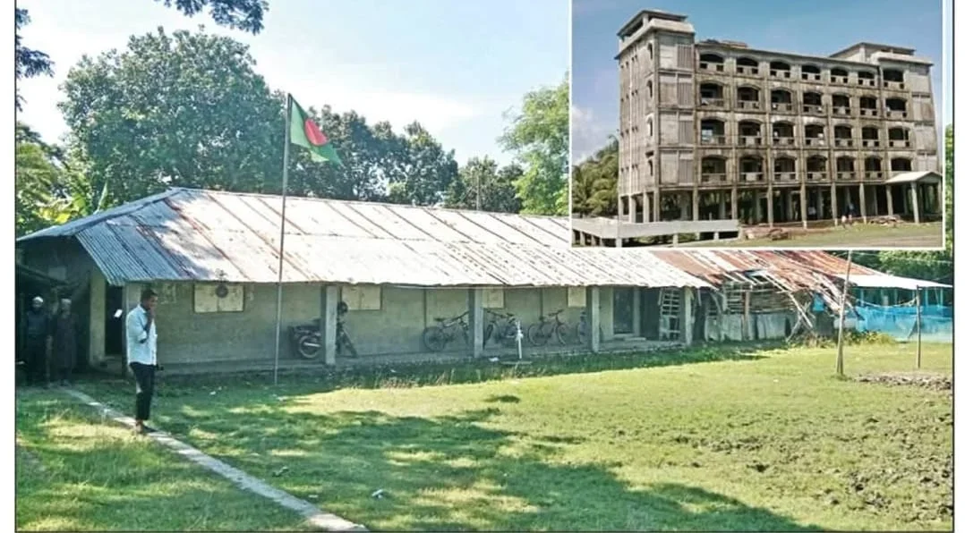 ঠিকাদার লাপাত্তা: তালতলীতে ৭ কোটি টাকার নতুন ভবন তালাবদ্ধ, ঝুপড়িতে ৩৫০ শিক্ষার্থীর পাঠদান