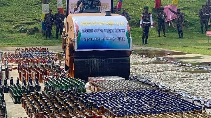 রামগড়ে প্রায় ৩ কোটি টাকার মাদক ধ্বংস করল বিজিবি