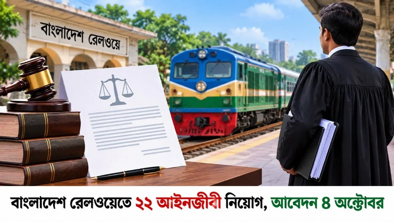 বাংলাদেশ রেলওয়েতে ২২ প্যানেল আইনজীবী নিয়োগ, আবেদন ৪ অক্টোবর পর্যন্ত